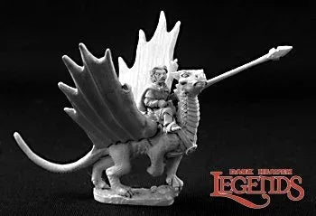 Roderic Ambermead and Glitter, Halfling on Dragon 03264 (metal)