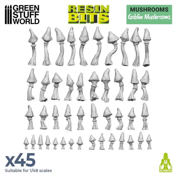 Goblin Mushrooms 45x - 3D Printed Set 11620