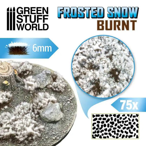 Shrubs TUFTS - 6mm self-adhesive - FROSTED SNOW - BURNT 11787