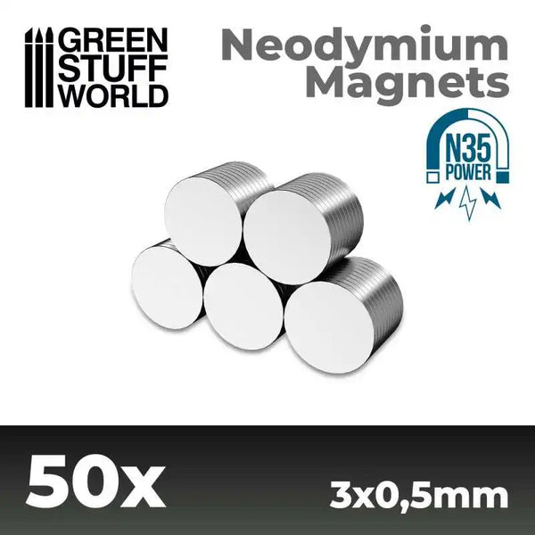 Neodymium Magnets 3x0.5mm - 50 units (N35) 9051