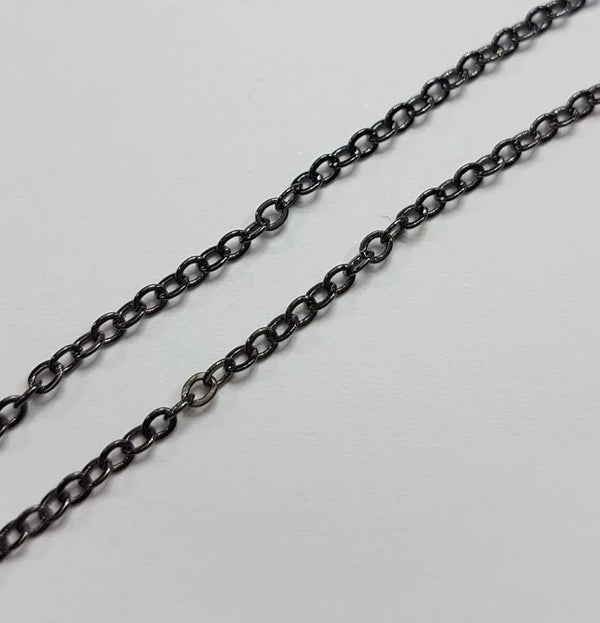 Schakel Ketting Gun Metal Black 1.5 mm 5 mtr
